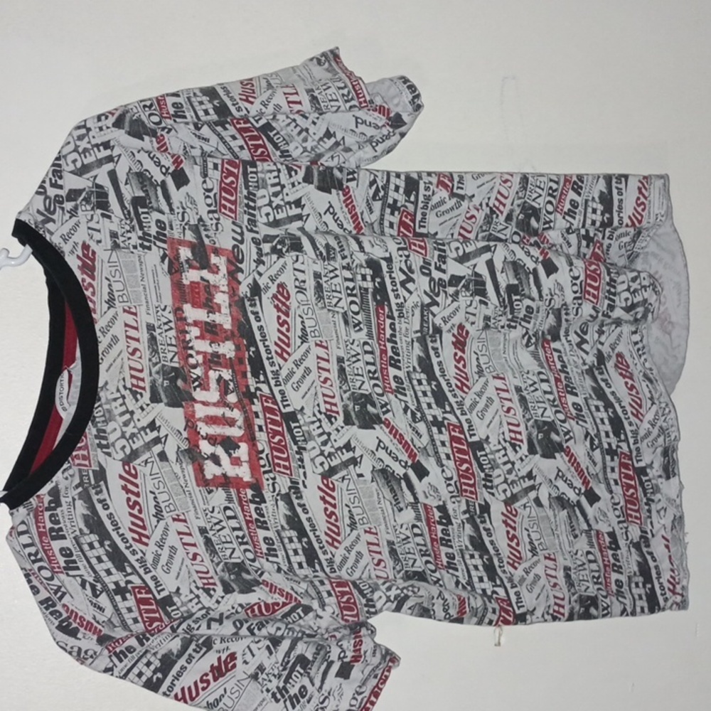 Distortion newspaper graphic t shirt